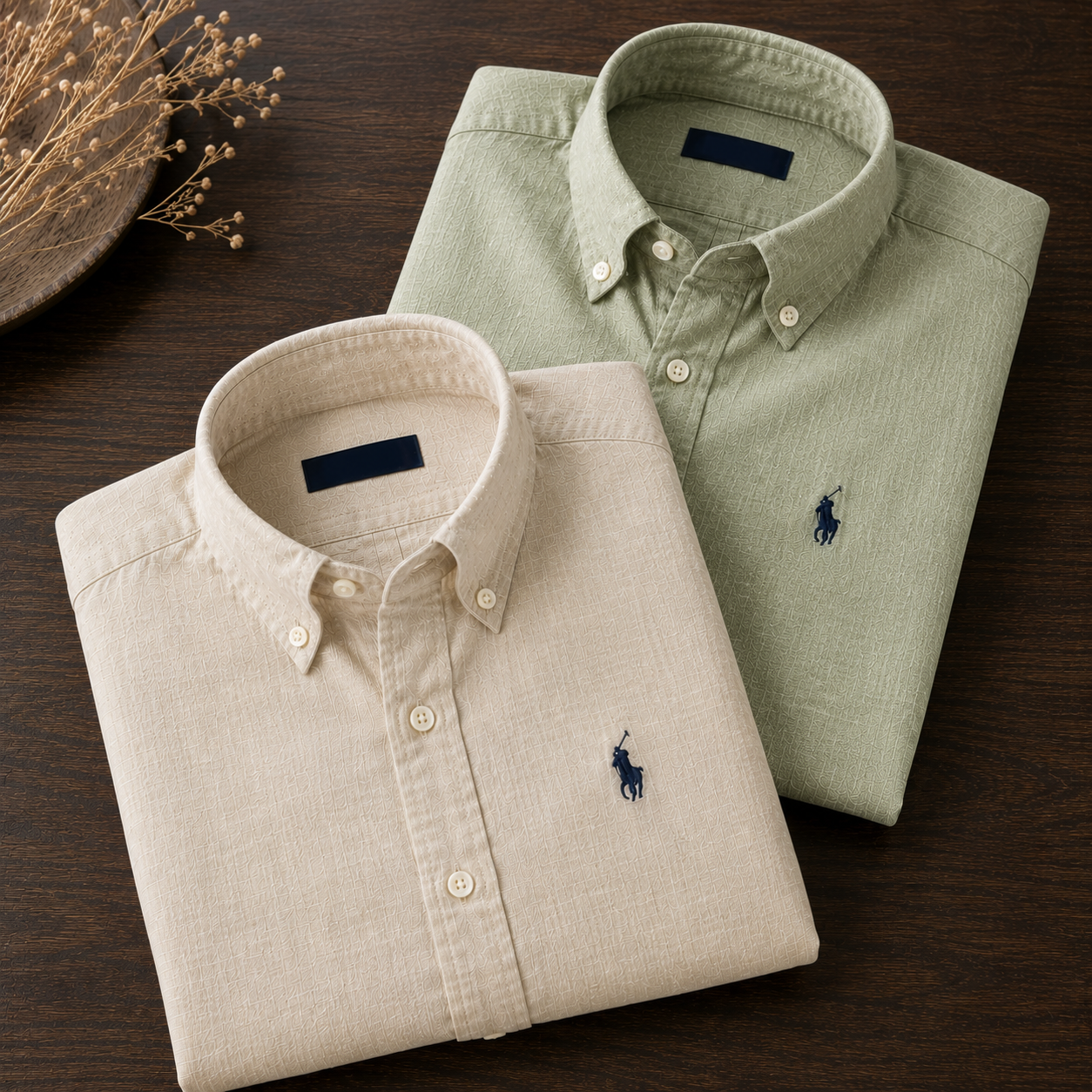 Men RL Polo Linen Cotton Shirts