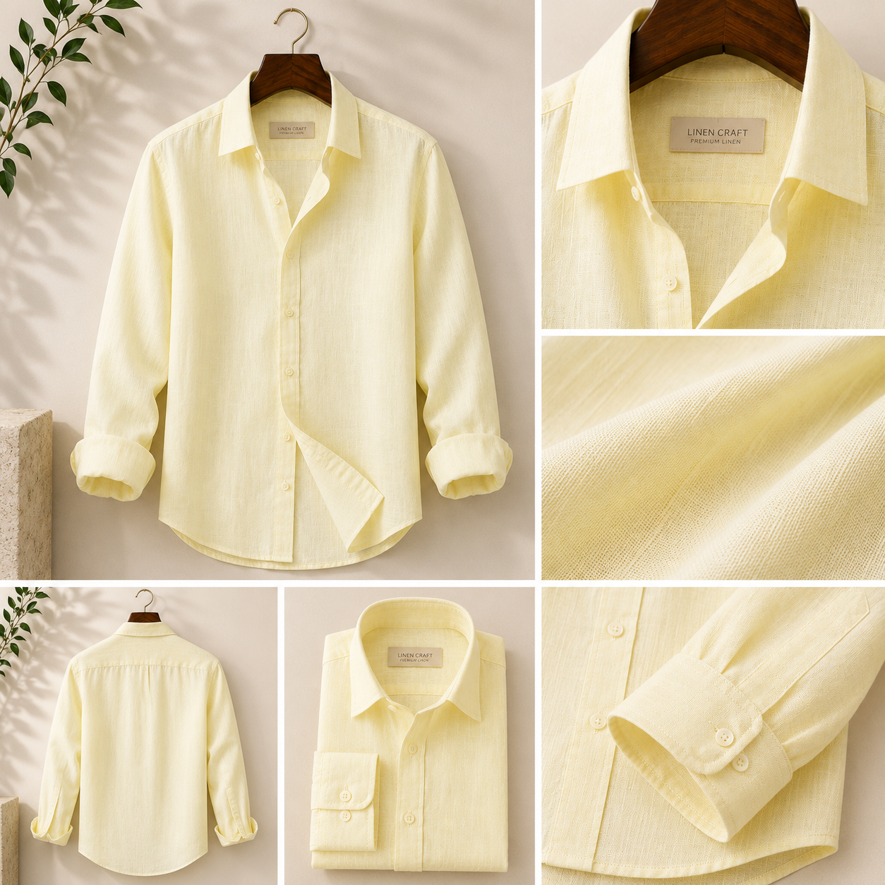 Men Pure Linen Craft Shirt