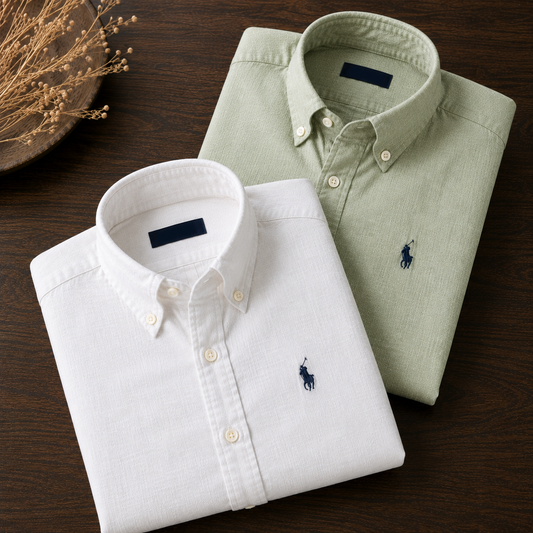 Men RL Polo Linen Cotton Shirts