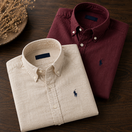 Men RL Polo Linen Cotton Shirts