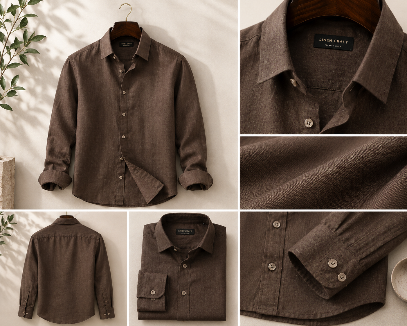 Men Pure Linen Craft Shirts