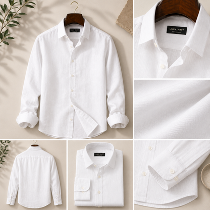 Men Pure Linen Craft Shirt
