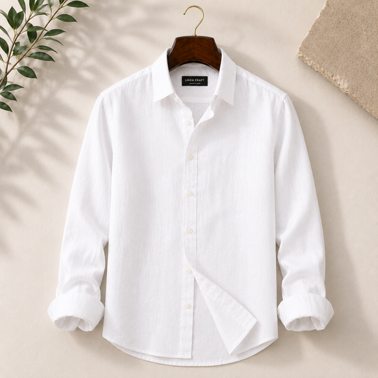 Men Pure Linen Craft Shirt