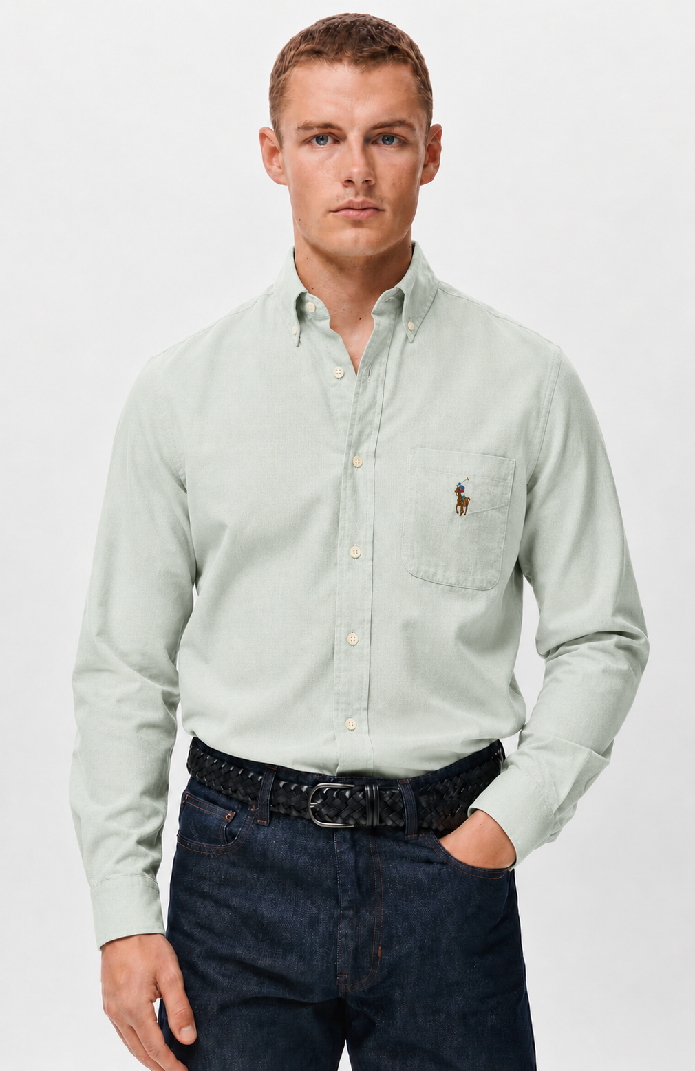 RL Poplin Aqua Green Shirt