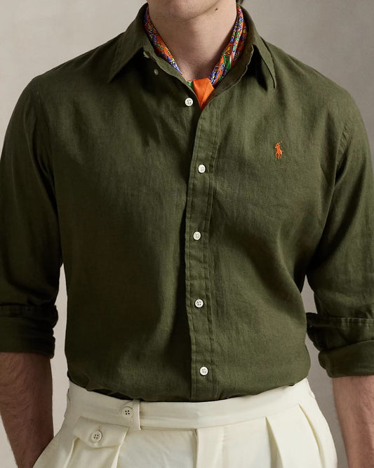 RL Olive Green Linen Shirt